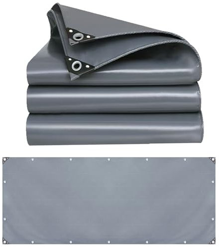 Rideau Exterieur Terrasse Bache 5x5.5 m 500g/m² Pergola PVC Garage Bâche, pour Balcon, Toit, Pergola, Peut Être Personnalisé LXX94W, Gris