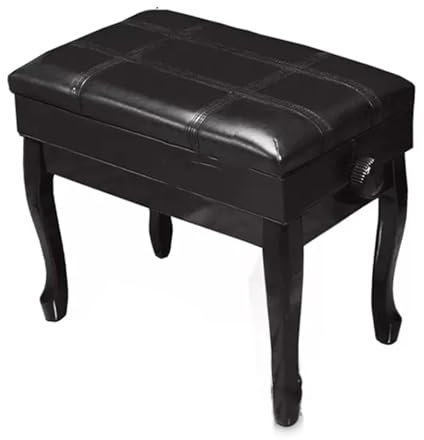 Anhebbare Tastaturbank, Massivholz mit Aufbewahrungsbox for Bücher, verstellbare Klavierbank, kann von Kindern/Jugendlichen/Erwachsenen/älteren Menschen unterschiedlichen Alters verwendet werden(Black