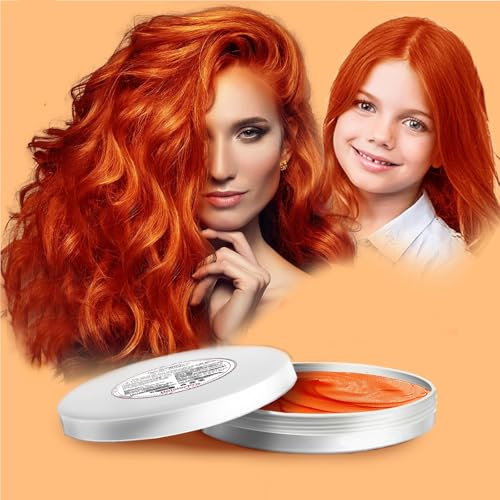 HaiolorPro Orange Temporäre Haarfarbe Auswaschbar, Haarfarbe Wachs für Männer und Frauen, Haarmascara für Partys oder Cosplay, Haarfärbeprodukte ohne Unordnung (Orange)