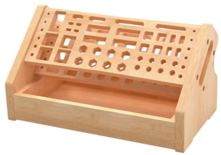 Folpus Porta utensile per utensili per porta del cacciavite con cornice in legno con 53 fori strumenti RC Organizzatore del cacciavite per pinza