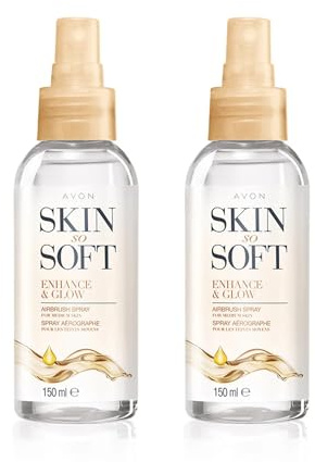 Avon Skin So Soft Enhance & Glow Airbrush Tanning Spray 150ml (Pack of 2) | Sun-Kissed Glow, Quick Drying, Easy to Use, Cruelty Free