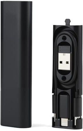 OIHCAZ Multi USB Charging Adapter Cable Kit [Micro/Type C/Light-ning Adapter], USB C to Lightning Adapter Box, Portable Charger Data Cable Storage Box with Tray Eject Pin, SIM/TF Card Slot