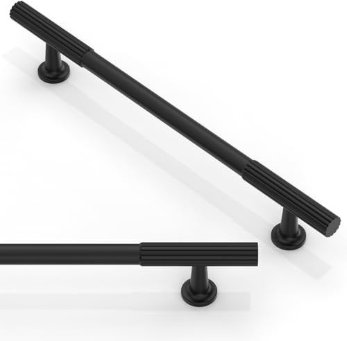 Asimerdeco 10 Pack Matte Black Cabinet Pulls 6.3 Inch(160mm) Kitchen Cupboard Handles Solid Zinc Alloy Cabinet Hardware Drawer Pulls