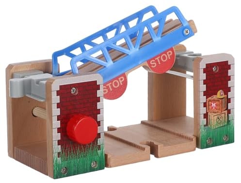 Levemolo Holz Eisenbahn Hubbrücke für Hebebrücke Zubehör für Zug Schienen Holzbahn Erweiterung für Kreatives und Lernförderung