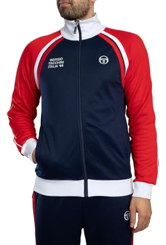 Sergio Tacchini Herren Ghibli Davis Trainingsjacke, Maritime Blue/Adrenaline Rush/White