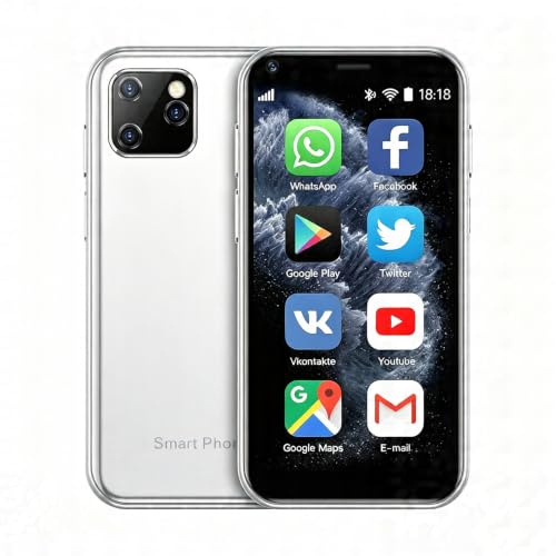 Longben 3G Mini Smartphone, 2.5 Zoll Kleines Telefon, Dual SIM Karten, 1000 mAh, Android 8.1 Unlocked Mini Handy, Tragbarem Ersatztelefon(2GB RAM, 16GB ROM Weiß)