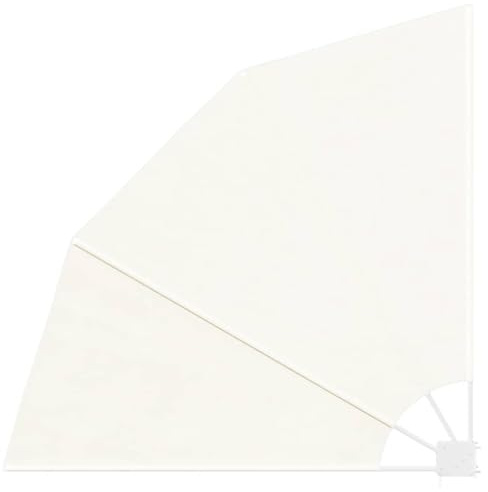 Tmriohed Abanico plegable para balcón, 140 x 140 cm, protección visual y cortavientos para balcón, terraza y jardín, toldo lateral en forma de abanico con marco de acero pulverizado, color crema