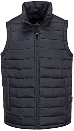 Portwest S544 Elbrus Weste 3 Taschen Stoff Futter Weiche Innenfutter Leicht | Schwarz, L, Sichere Tasche mit Reißverschluss, 2-Wege Reißverschluss, Polyester, Baumwolle, Sichere Reißverschlusstasche