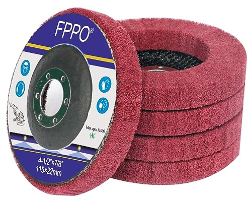 FPPO 5 Stück 11,4 x 2,2 cm Nylonfaser-Fächerscheibe, Polierscheibe, Scheuerschwamm, Polierscheibe für Winkelschleifer, Polierwerkzeuge (Körnung 320)