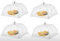 RHP Fliegenhaube XL 4er Set Abdeckhaube für Essen, Faltbare Kuchenabdeckung Fliegenschirm Lebensmittel Abdeckung, Perfekter Fliegen-Schutz für Essen, Obst, Picknick, BBQ, 30x30x30 cm, Weiß