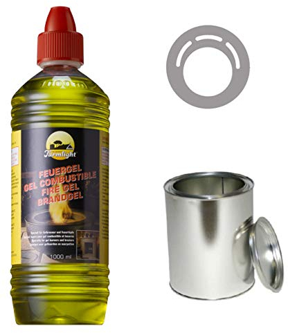 Moritz Starter Set 3 x 1000 ml Brenngel + 3X Blechdose 500 ml mit Deckel + 3X Sparplatte für Brenner Kamin Ofen Sicherheitsbrenner Brennpaste