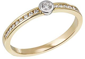 Goldmaid Damen-Ring 585 /- Gelbgold Weißgold Bicolor, poliert 19 Zirkonia weiß