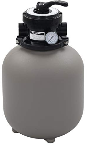 Tidyard Sandfilterpumpe mit 4-Wege-Ventil Sandfilteranlage Poolfilter Filteranlage Filterkessel Poolpumpe Poolfilter Swimming Pool Filter Schwimmbecken Grau 350 mm