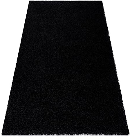 rugsx Teppich SOFFI Shaggy 5cm; für Kinderzimmer, Wohnzimmer, Schlafzimmer, langfloorteppiche, wohnzimmerteppich, schwarz 60x100 cm