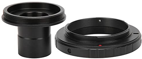 Zunate Microscope Lens Adapter, Aluminium Alloy Black 23.2mm T-mount Microscope to for Nikon F-mount SLR Camera Biological Microscope Adapter Ring Record The Beauty in The Micro World