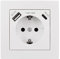 McPower Schutzkontakt Steckdose, 1x USB-C 18W Quickcharge 1x USB-A inklusive Rahmen | FLAIR | 250V~/16A, UP, Unterputzsteckdose mit Einsteckschutz weiß matt