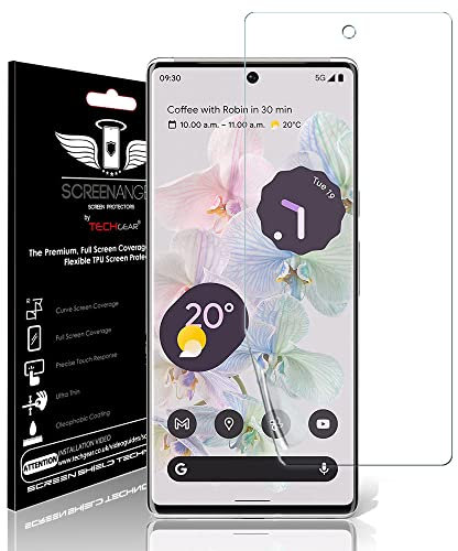 TECHGEAR Schutzfolie für Google Pixel 6 Pro [Ghostshield] [Full Screen Coverage] Genuine verstärkte TPU Displayschutzfolie Guard mit Gesamte Bildschirm Deckung inkl. Gebogener Bereich