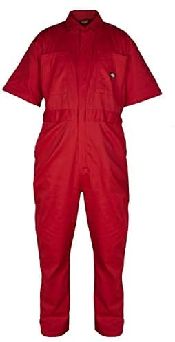 Dickies Boilersuit Redhawk Overalls Coverall Cotton Lightweight Short Sleeved SIZE XXL RED WD2299 (XXL)