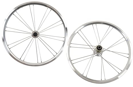 SPYMINNPOO Bikle Laufradsatz, 20 Zoll 406 Fahrradlaufradsatz Aluminiumlegierung Mountainbike Laufradsatz Vorne 100 Mm Hinten 130 Mm Silber