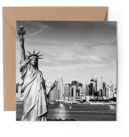1 x Grußkarte (Fotoeinsatz) – Freiheitsstatue New York City – blanko Geburtstagsfeier Jahrestag #12199