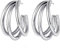 Ohrstecker Silber Damen, Frauen Edelstahl Ohrstecker Mehrschichtige C-Form Silber
