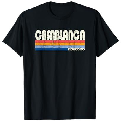 Casablanca Maroc Style rétro années 70 80 T-Shirt
