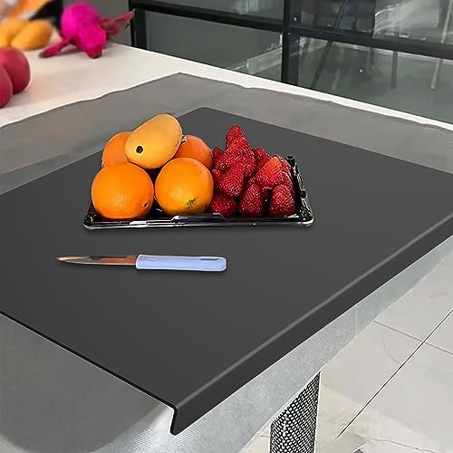 Acrylic Cutting Board with Lip Edge Reusable Multipurpose Desk Pad Rectangle Chopping Board Countertop Protector Board for Kitchen Counter(45 * 35 Black)