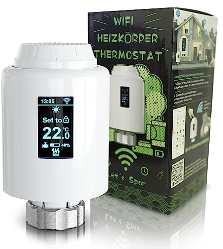 PULSAR Heizkörperthermostat Smart Thermostat Steuerung per App, Heizungsthermostat kompatibel mit Alexa, Google Home, WiFi Heizthermostat Smart Home Heizungsregler Digitale Steuerung