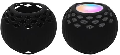 kwmobile Silicone Case Compatible with Apple Home Pod Mini - Case Protective Mini Speaker Cover - Black