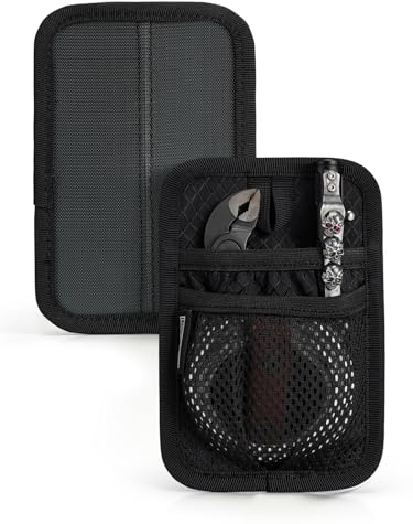 TACTICAL_GEEK TCM4 Mini EDC Organizer Board, Rucksack-Zubehör Mit Glatter Haken-Rückseite, Utility Admin-Tasche Einlegeplatte, Modulare Organisator Mit Offener Tasche & Netztasche, Schwarz