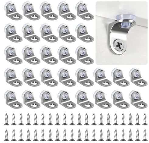 40 Pezzi Supporto Perno per Reggimensola Vetro. Staffa Angolare in Acciaio Inox con Ventosa, Sturdy Angle Support for Shelves, Staffa di Angolo Retto, per Mobili, Armadi, Librerie, Vetro e Legno
