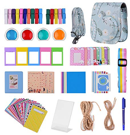 12-in-1 Instant Camera Accessories Bundle Kit Replacement for Instax Mini 11 with Camera Bag/Camera Strap/Photo Album/Photo Clips/Photo Frame/Hanging String/Stickers/Pen/Filters