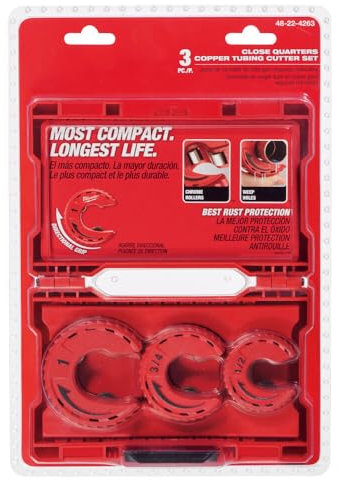 TOeTs 48-22-4263 für Milwaukee 3-teiliges Close Quarters Rohrschneider-Set, zieht sich automatisch an und schneidet beim Drehen