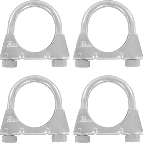 4er Set Edelstahl Bügel Schellen M8 x extrem belastbare Montageschellen stainless steel heavy duty (4 Stk. M8 x 38mm)