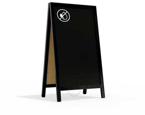 ALLboards Kundenstopper – schwarzem lackierter Holzrahmen 78×44 cm, Kreidetafel, Restaurant-Tafel