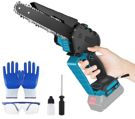 Mini Motosega Senza Fili 8 Pollici, 2000W Motosega Elettrica Portatile, Compatibile con Makita Batteria, Motosega Manuale Per Potatura di Alberi da Giardino e Taglio Del Legno