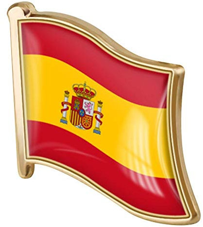 Keuyeo Pin De Bandera De España, Insignia De Metal Esmaltado para Solapa, Broche De Bandera Española, Regalo Novedoso, Lazo para Solapa, Accesorio con Insignia, 1 Ud.