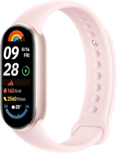 AUTO LABEL. FIRST CLASS DRIVER ACCESSORIES Mi Smart Band 9 - Pulsera de Actividad, autonomía de hasta 21 días, Pantalla AMOLED con tasa de refresco de 60 Hz, 5ATM, App Mi Fitness, Color Mystic Rose
