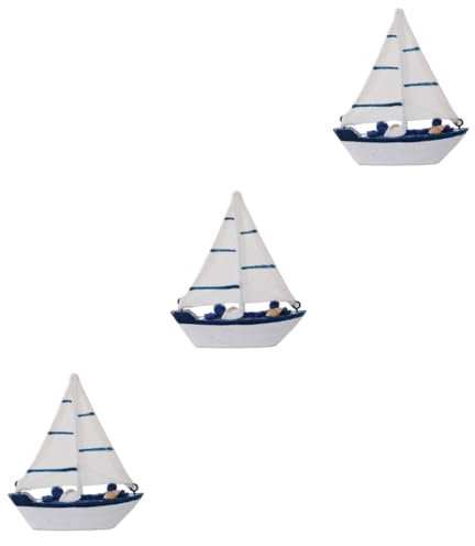 SEWACC 3pcs Creative Car Ornament Home Decoration Sail Boat Cake Topper Sailboat Statue Car Decoration Dinner Table Decor Sculptures Home Decor Table Top Decor Sailboat Figurine Wooden
