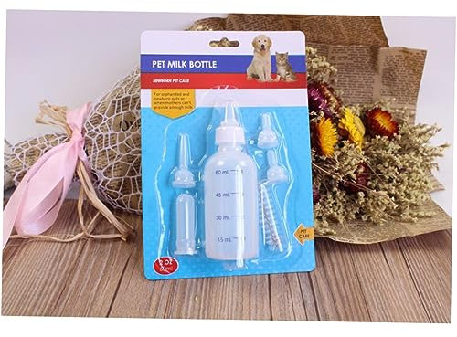 Milisten Stillflaschen-Set Für Haustiere Kätzchenflaschen Für Katzenbabys 60 Ml Babyflasche Leicht Zu Reinigendes Fütterungsset
