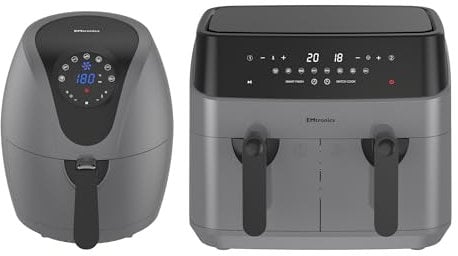 Emtronics Kitchen Set - Dual Drawer 9L & Manual Single 4.5L Air Fryer - Grey