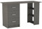 URBNLIVING H72cm x W115cm x D49cm Large Black White Grey Oak Computer Desk Office Bedroom Makeup Vanity Dressing Customizable Table 3 Drawers Shelves and Storage Unit