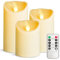 VETOUR LED Flameless Candles of 3 Pieces, D3.15 x H4 5 6 Inch Battery Operated Flickering Candle for Outdoor Use with Timer Remote Control for Balconies, Outdoor Lanterns, Indoor, Birthdays,