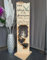 Holzaufsteller zur Goldenen Hochzeit 2 Herzen geflammt, Holz Deko Schild Holzschild Eingangsschild mit Windlicht aus Glas, Der schönste Weg ist der Gemeinsame
