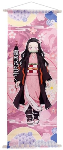 Wirhaut Demon Slayer Scroll Poster, Anime Artistic Wall Decor Piece, Traditional Japanese-Style Wall Art for Living Room or Bedroom Poster