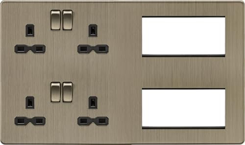 Knightsbridge Multimedia Combination Plate - Antique Brass
