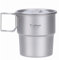 Tasse en titane de 300 ml avec couvercle empilable pour camping, thé, café, eau, vaisselle de voyage en plein air avec poignée pliable pour pique-nique, randonnée, trekking (avec couvercle)