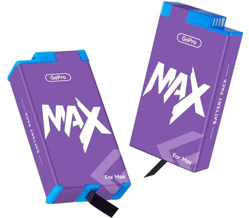 CITYORK Confezione da 2 batterie di ricambio da 1860 mAh per fotocamera GoPro Max panoramica