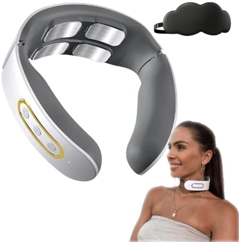 2025 Upgrade Original Neck with Bio-Neuro Modulation - 6 Modes & 9 Intensities, 42°C Heat Therapy, Electric Pulses Against Pain & Tension, Portable & Rechargeable (Weiß)
