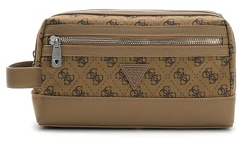 GUESS Utensilientasche Berlin Small Necessaire Beige/Brown hellbraun